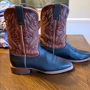 Ariat Men's Black and Brown Leather Western Boots